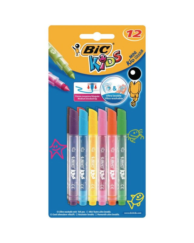FEUTRE BIC MINI KIDS COULEUR BLISTER 12 - ASS - BIC