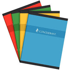 CAHIER CONQUERANT 32PAGES AGR 17X22 90G SEYES BLEU PP -HAMELIN-