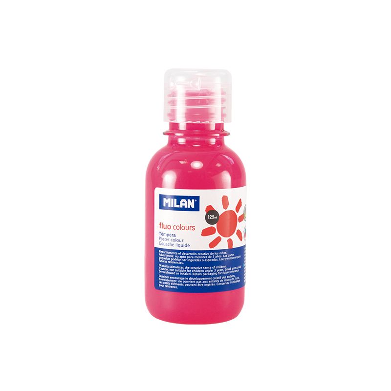 GOUACHE BOUTEILLE DE 125mll ROSE FLUO REF.034437 - MILAN