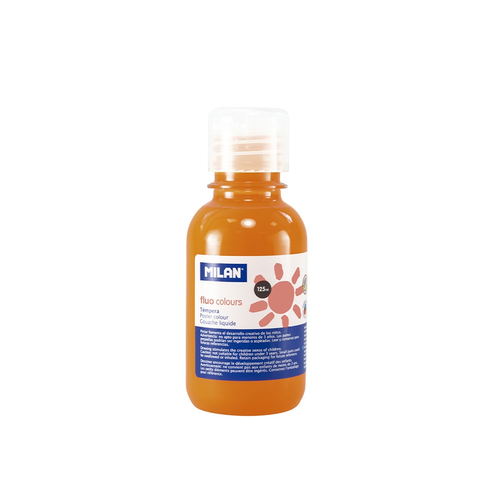 GOUACHE BOUTEILLE DE 125ml ORANGE FLUO REF.034425 - MILAN
