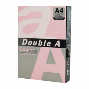RAME PAPIER A4 80GMS 500 FEUILLES ROSE- DOUBLE A