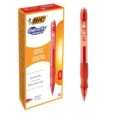 STYLO ENCRE GEL RECHARGEABLE 0.7 ROUGE BTE DE 12 - GEL-OCITY - BIC